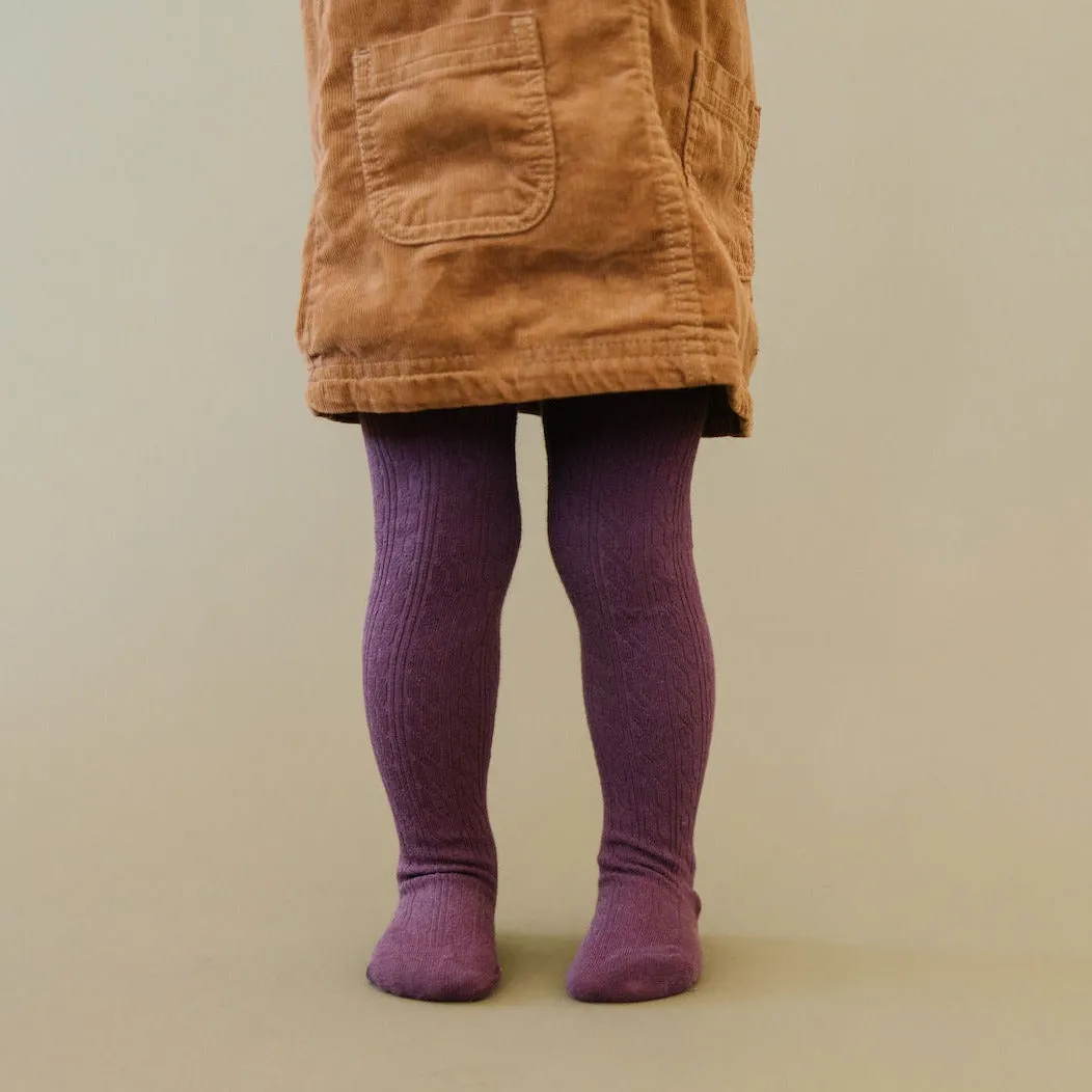 Collants en Côte - Prune Poussiéreux par Little Stocking Co.
