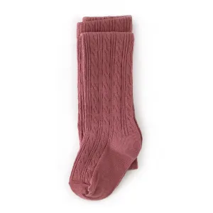 Collants à motif torsadé - Rose mauve par Little Stocking Co.