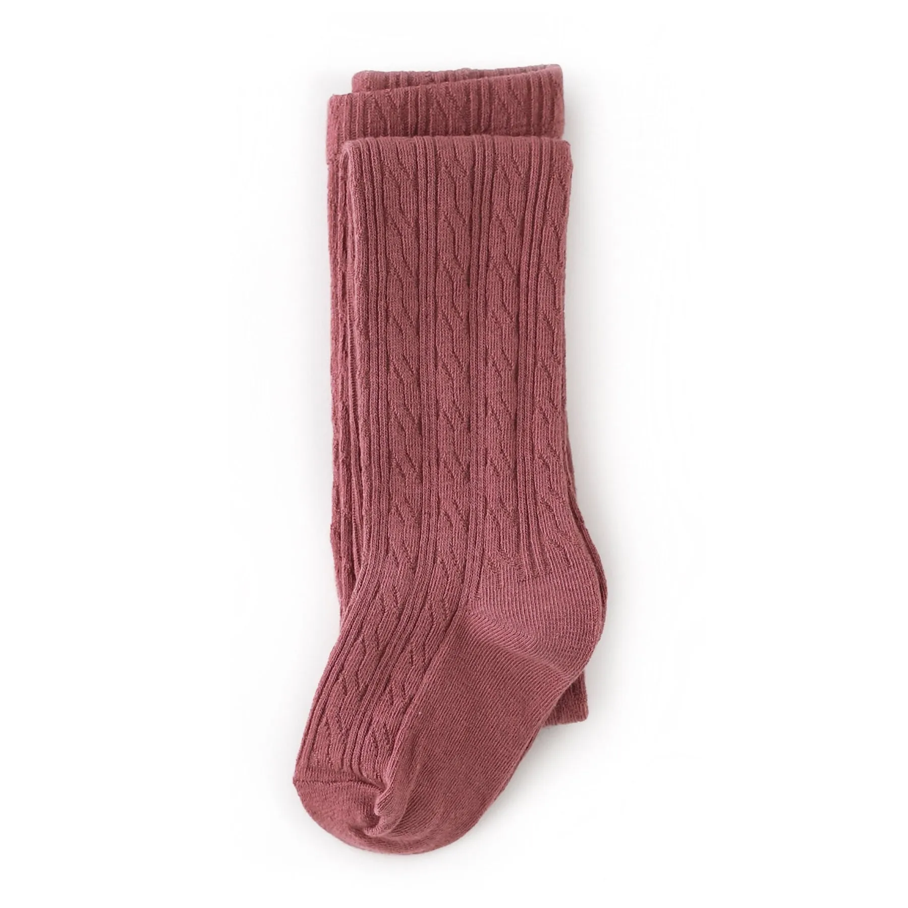 Collants à motif torsadé - Rose mauve par Little Stocking Co.