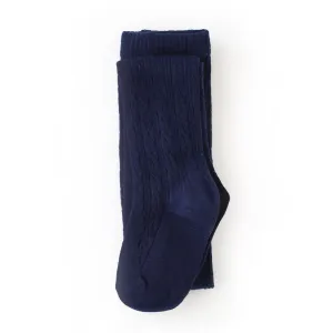 Collants à motif torsadé - Marine par Little Stocking Co.