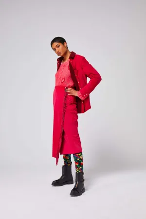 Jupe Calgary en suédine fuchsia