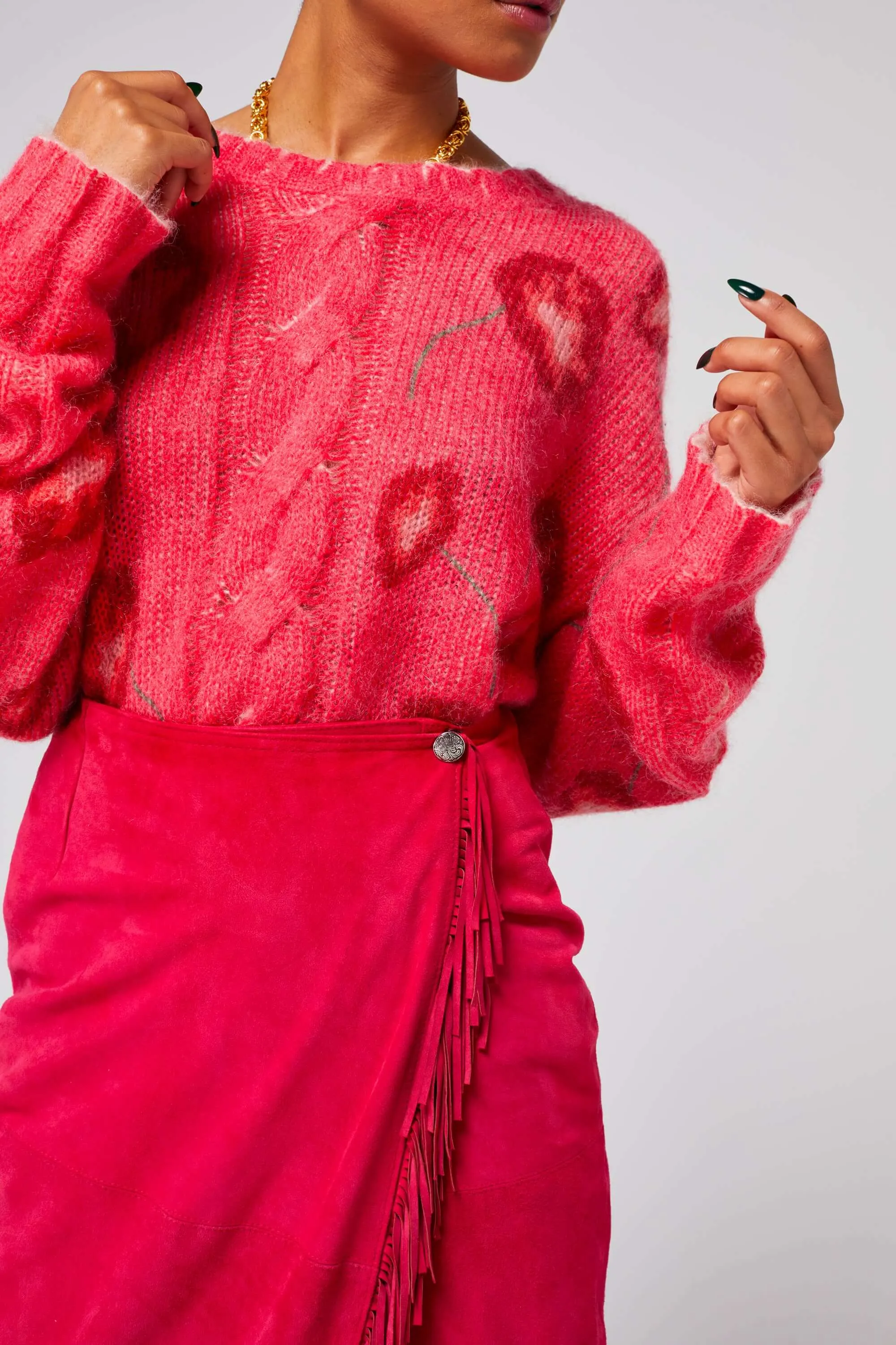 Jupe Calgary en suédine fuchsia