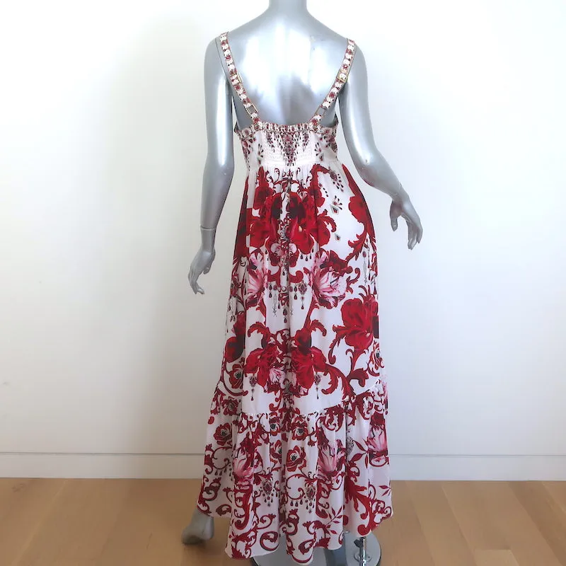 Robe à nouer Camilla Crown of Thorns imprimé floral blanc/rouge taille Extra Small