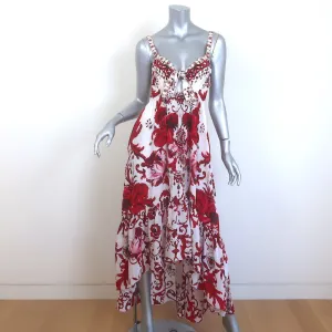 Robe à nouer Camilla Crown of Thorns imprimé floral blanc/rouge taille Extra Small