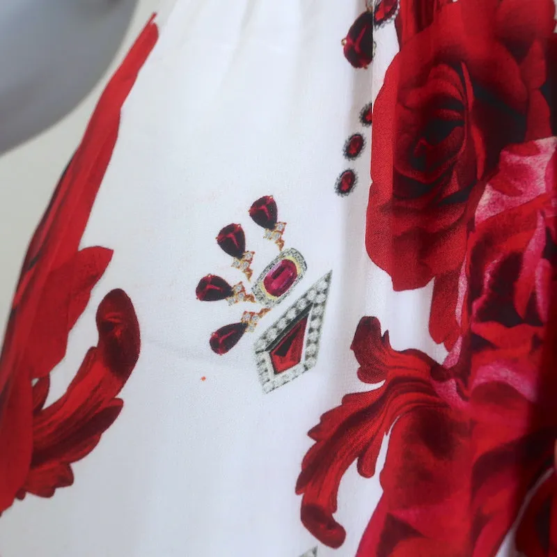 Robe à nouer Camilla Crown of Thorns imprimé floral blanc/rouge taille Extra Small