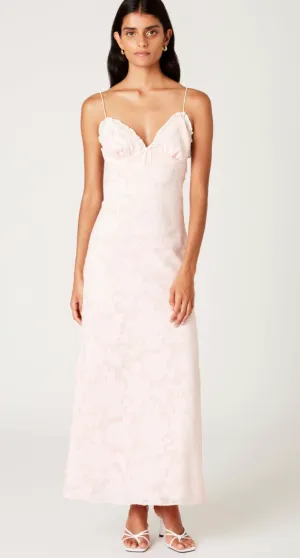 Robe longue florale rose Camille par NIA