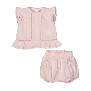 Carene | Ensemble de shorts en coton bio rose pour filles Babykids_Bébé-Sweeny
