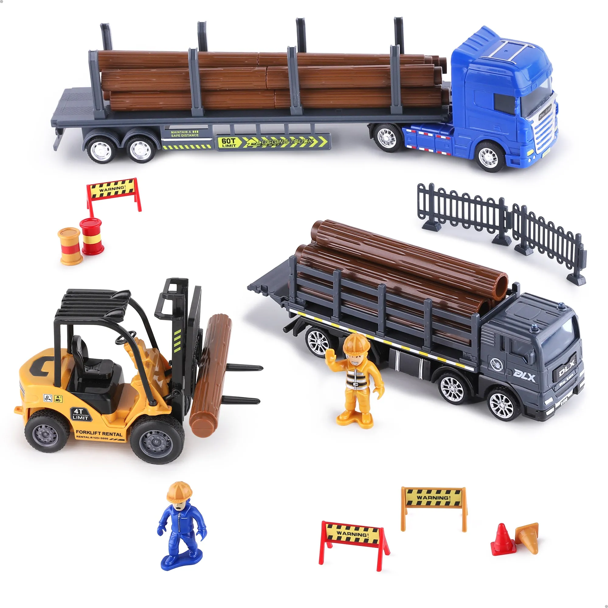 Ensemble de Jouets de Camion de Transport de Marchandises, Site de Jeu de Véhicules de Construction de Port pour Enfants