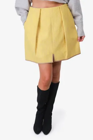 Jupe taille haute Carven avec passepoil jaune/beige Taille 38