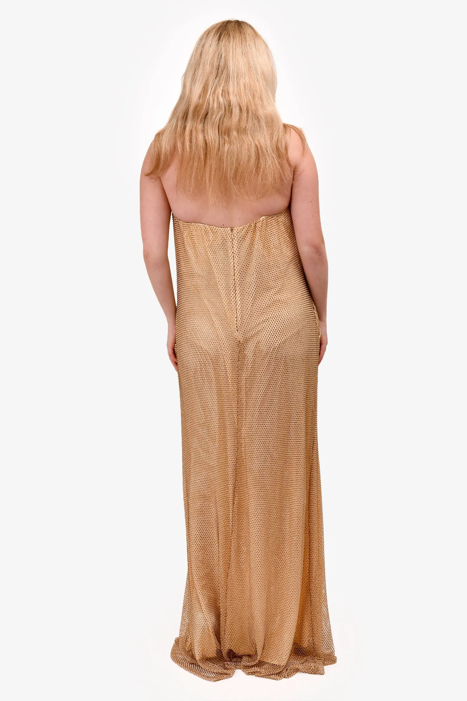 Robe bustier corset caché en cristal doré Cavanagh Baker Taille S