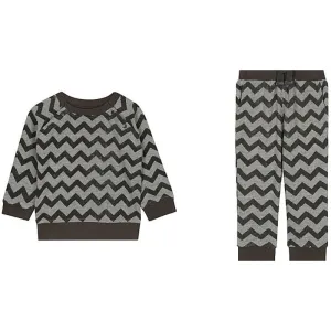 Haut et pantalon de survêtement gris charbon à motifs zigzag