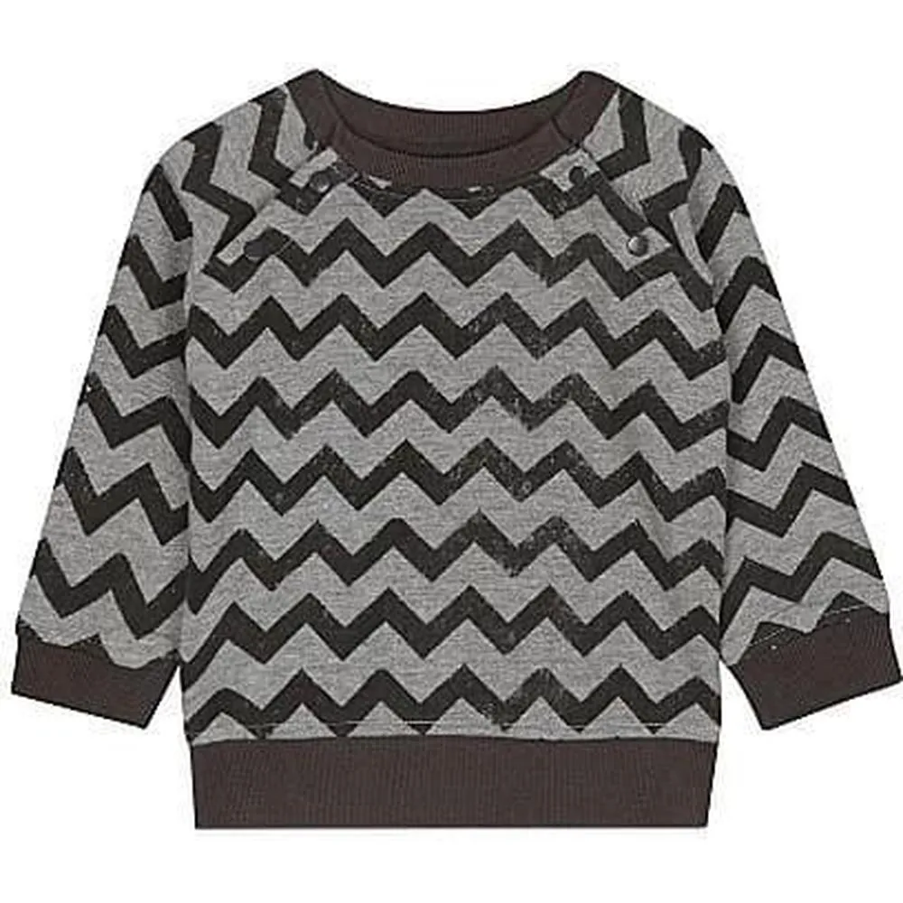 Haut et pantalon de survêtement gris charbon à motifs zigzag