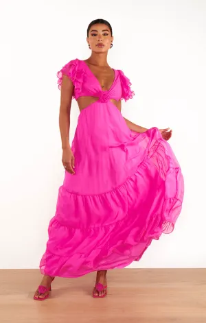Robe Maxi Christine ~ Chiffon Rose Choquant