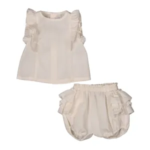 Claire | Ensemble de shorts en coton bio ivoire pour bébé et enfant Bebe-Sweeny