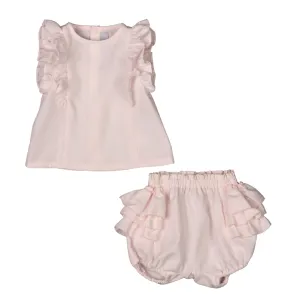 Claire | Ensemble de shorts en coton biologique rose pour filles Babykids_Bebe-Sweeny