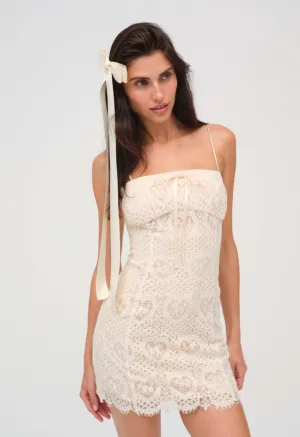 Robe courte en dentelle Claire par For Love and Lemons