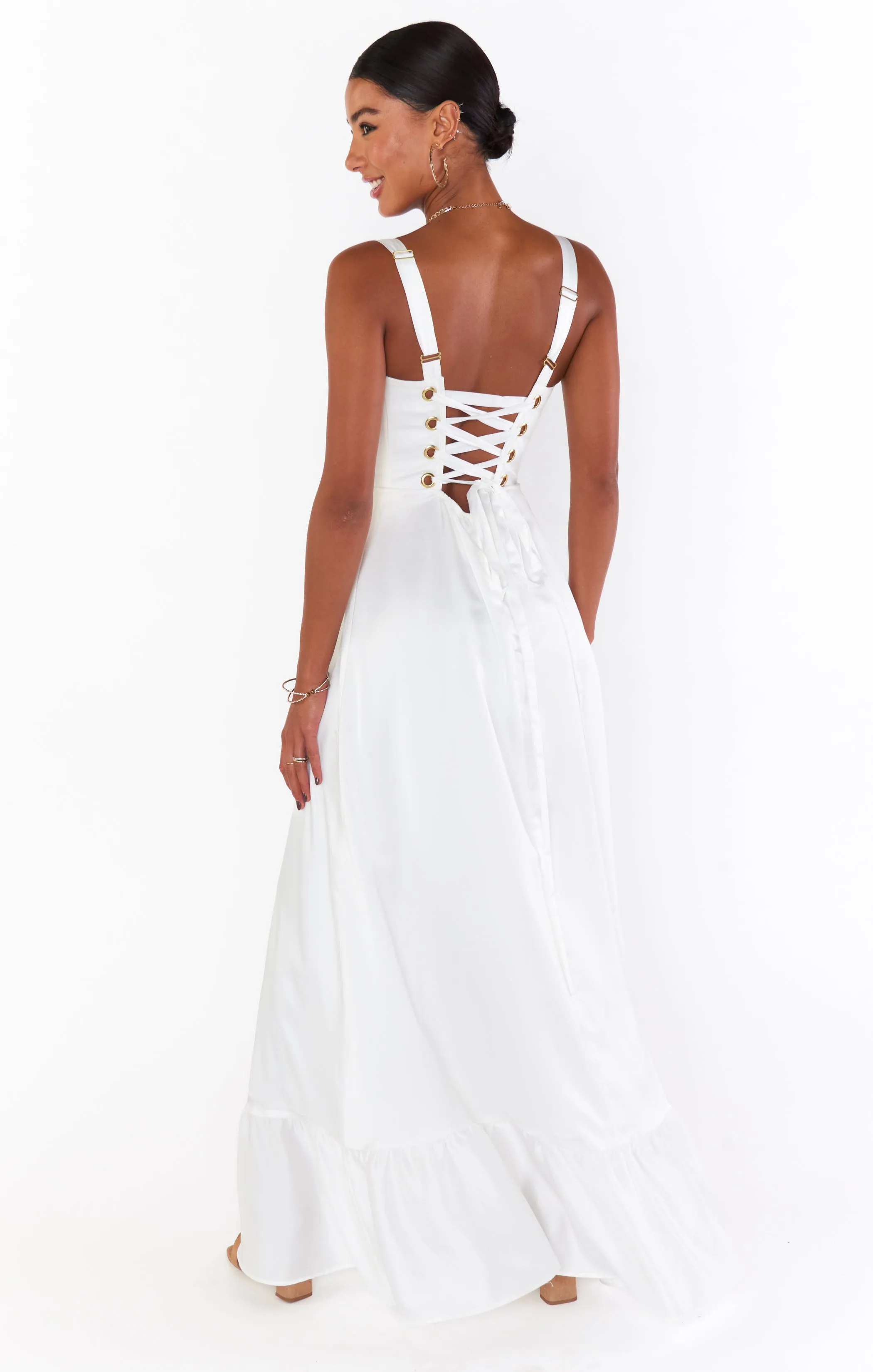 Robe corset Clarissa ~ Satin luxe ivoire