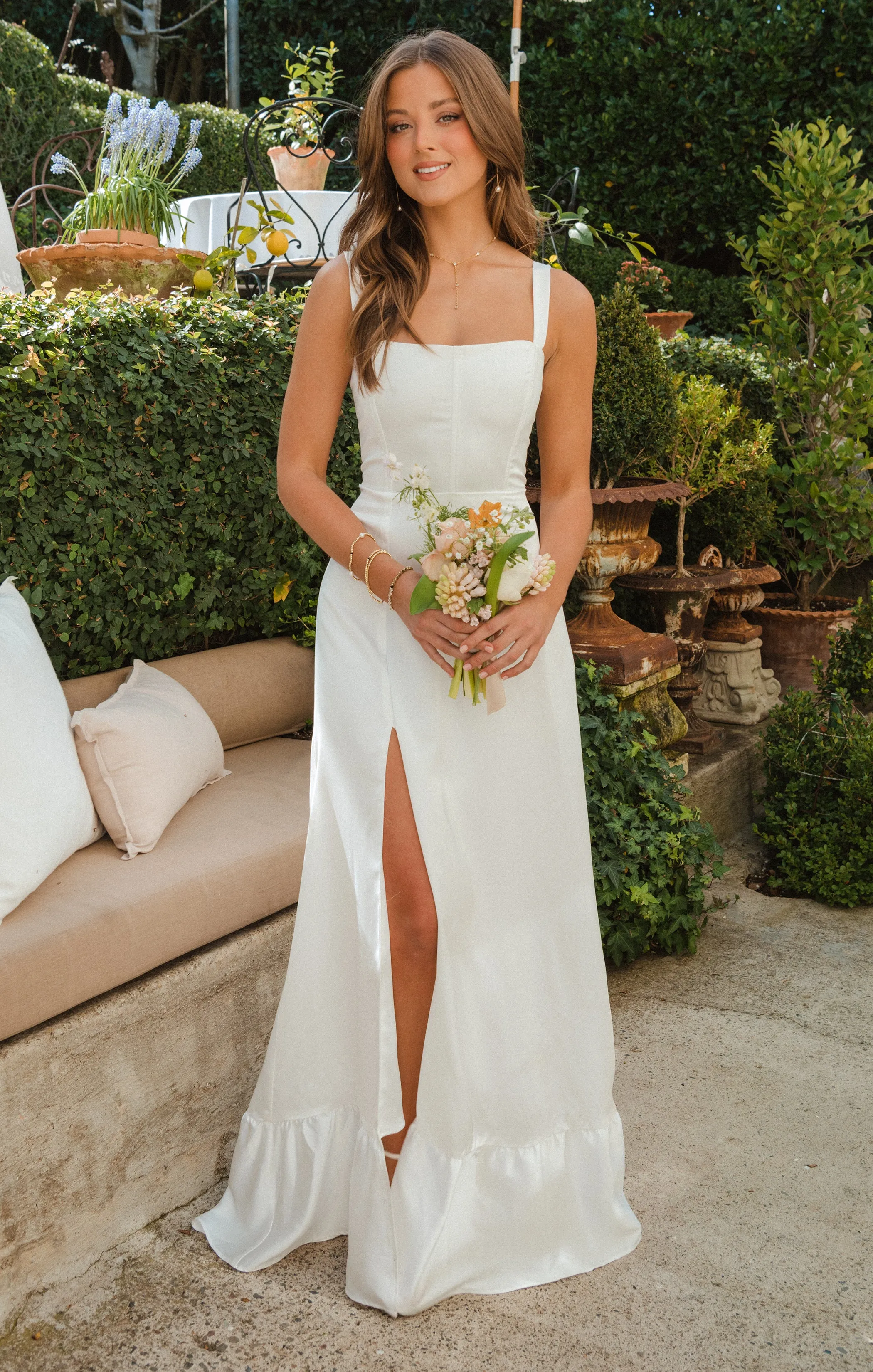 Robe corset Clarissa ~ Satin luxe ivoire