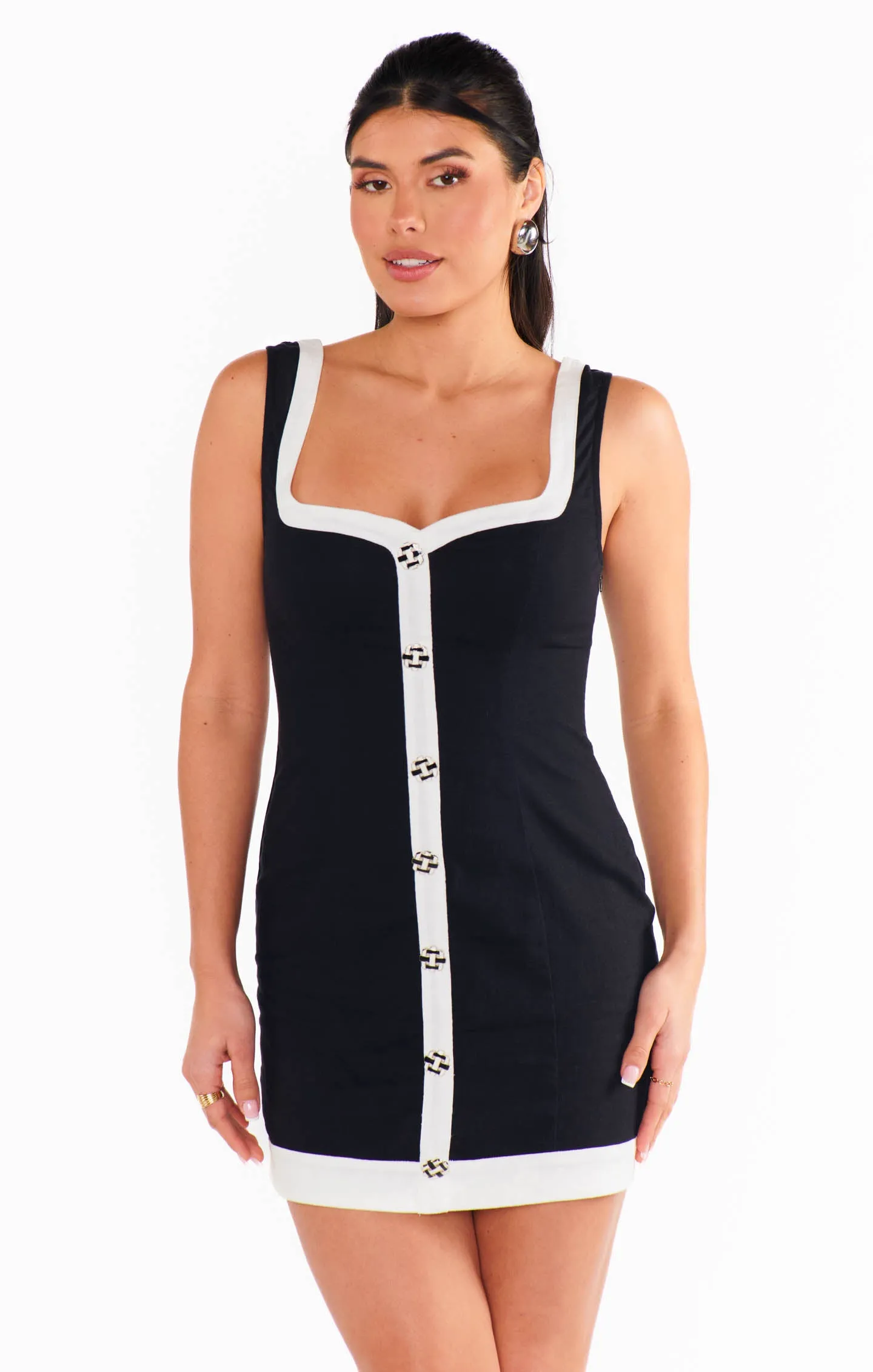 Robe Coco ~ Lin noir et blanc