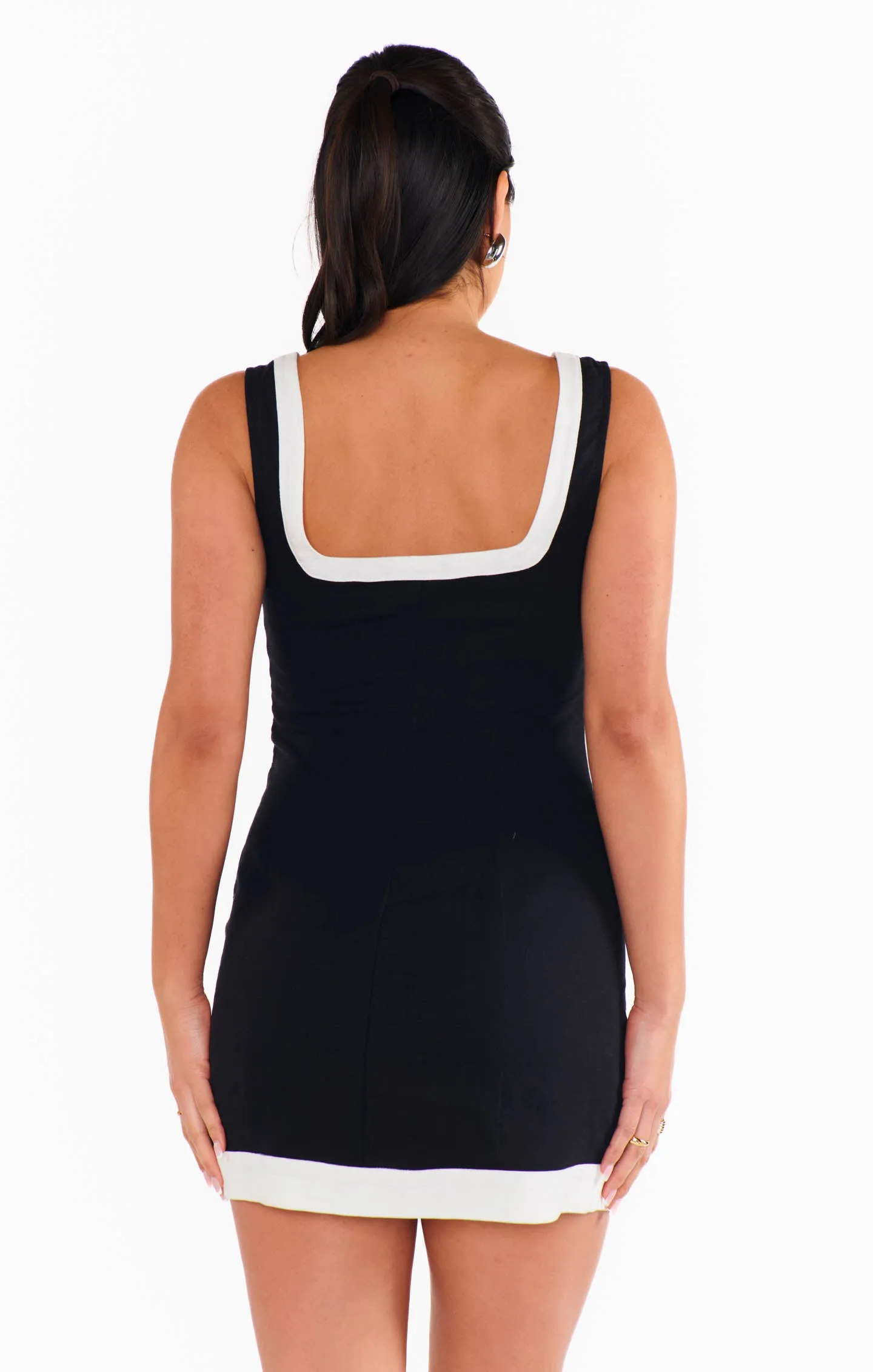 Robe Coco ~ Lin noir et blanc