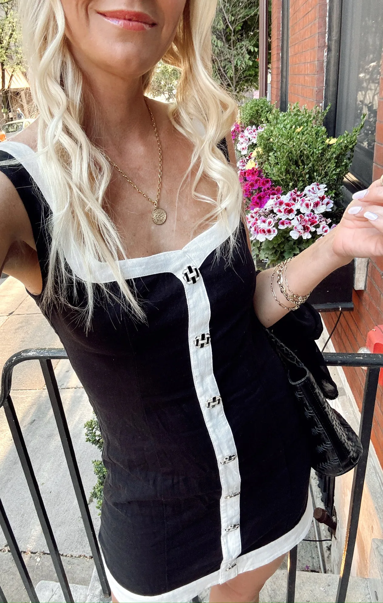 Robe Coco ~ Lin noir et blanc
