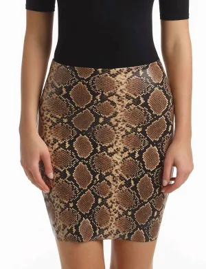 Commando Mini-Jupe-Short en Simili-Cuir Animal - Sk15 en Serpent
