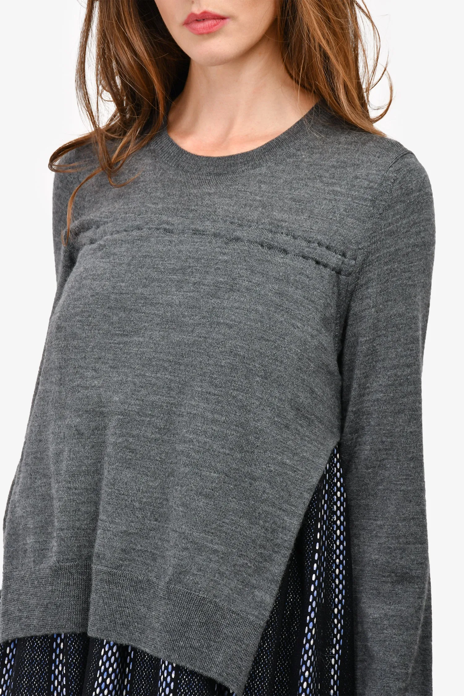 Robe en maille/gris avec superposition de pull Comme des Garçons Taille M