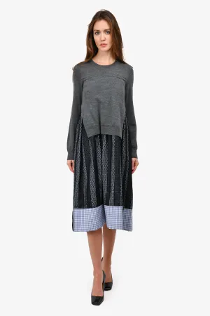 Robe en maille/gris avec superposition de pull Comme des Garçons Taille M