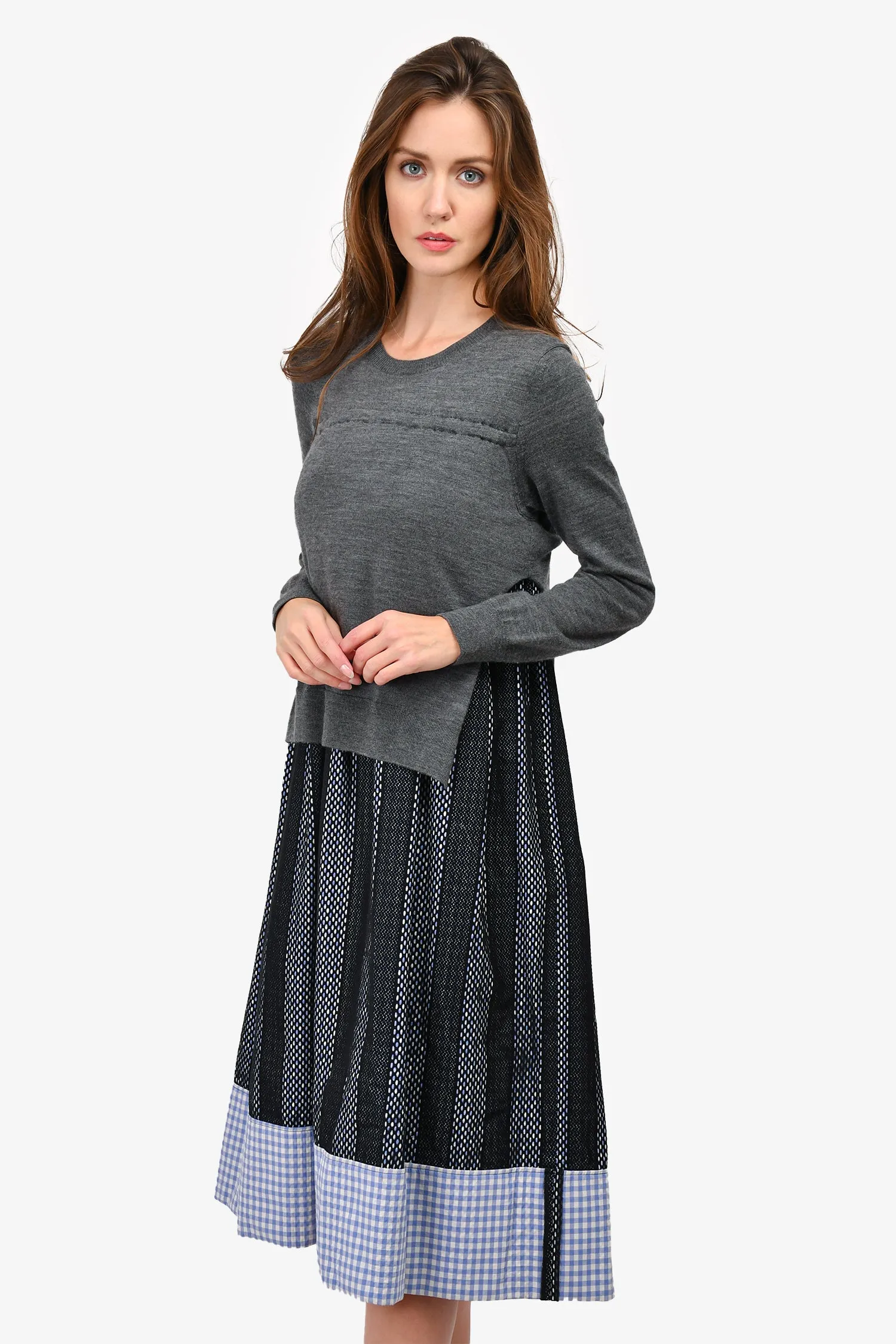 Robe en maille/gris avec superposition de pull Comme des Garçons Taille M