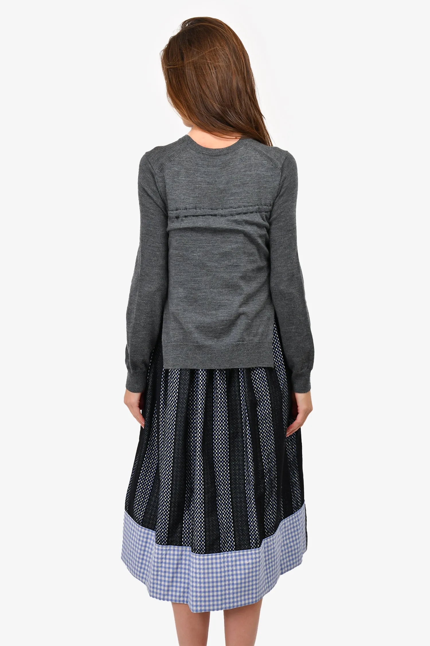 Robe en maille/gris avec superposition de pull Comme des Garçons Taille M