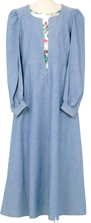 Comme des Garcons Japan. Robe à pans superposés en denim bleu JUNYA WATANABE