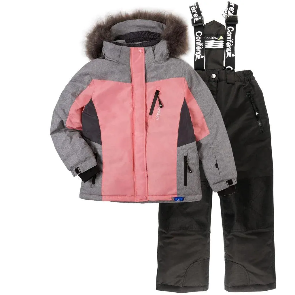 Ensemble de Combinaison de Neige pour Filles Conifere Flossy Bloom - Gris - (Tailles 4, 6 & 6x) Babykids Conifere