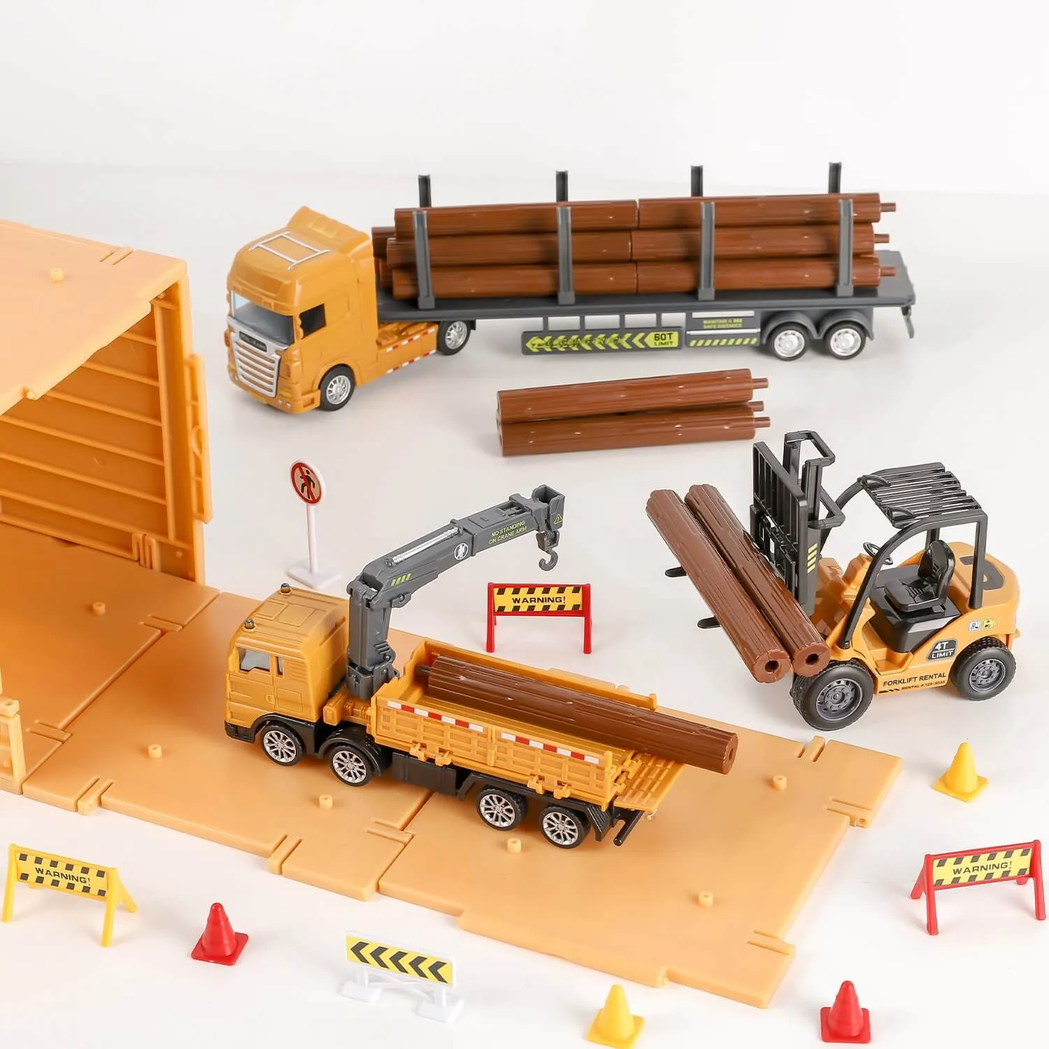 Ensembles de jouets de camion grue pour le transport de marchandises de construction