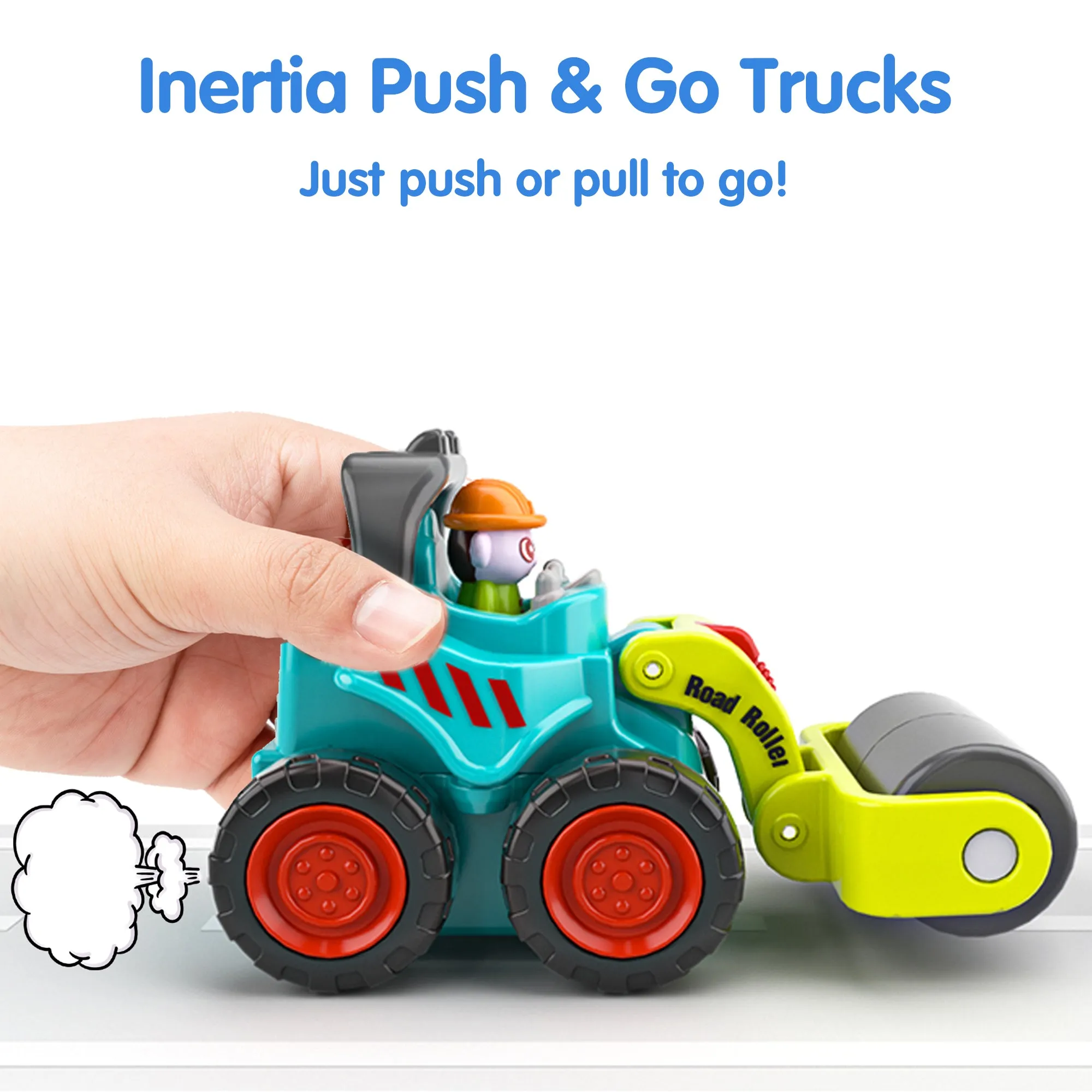 Camions Jouets de Construction, Mini Voitures à Pousser pour Bébé avec Tapis de Jeu