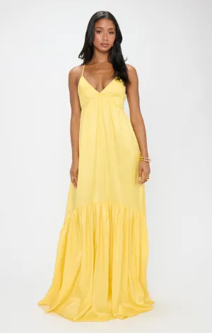 Robe longue Corrine ~ Taffetas jaune clair