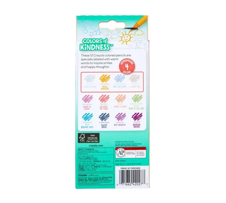 Crayola Couleurs de Gentillesse 12 Crayons de Couleur