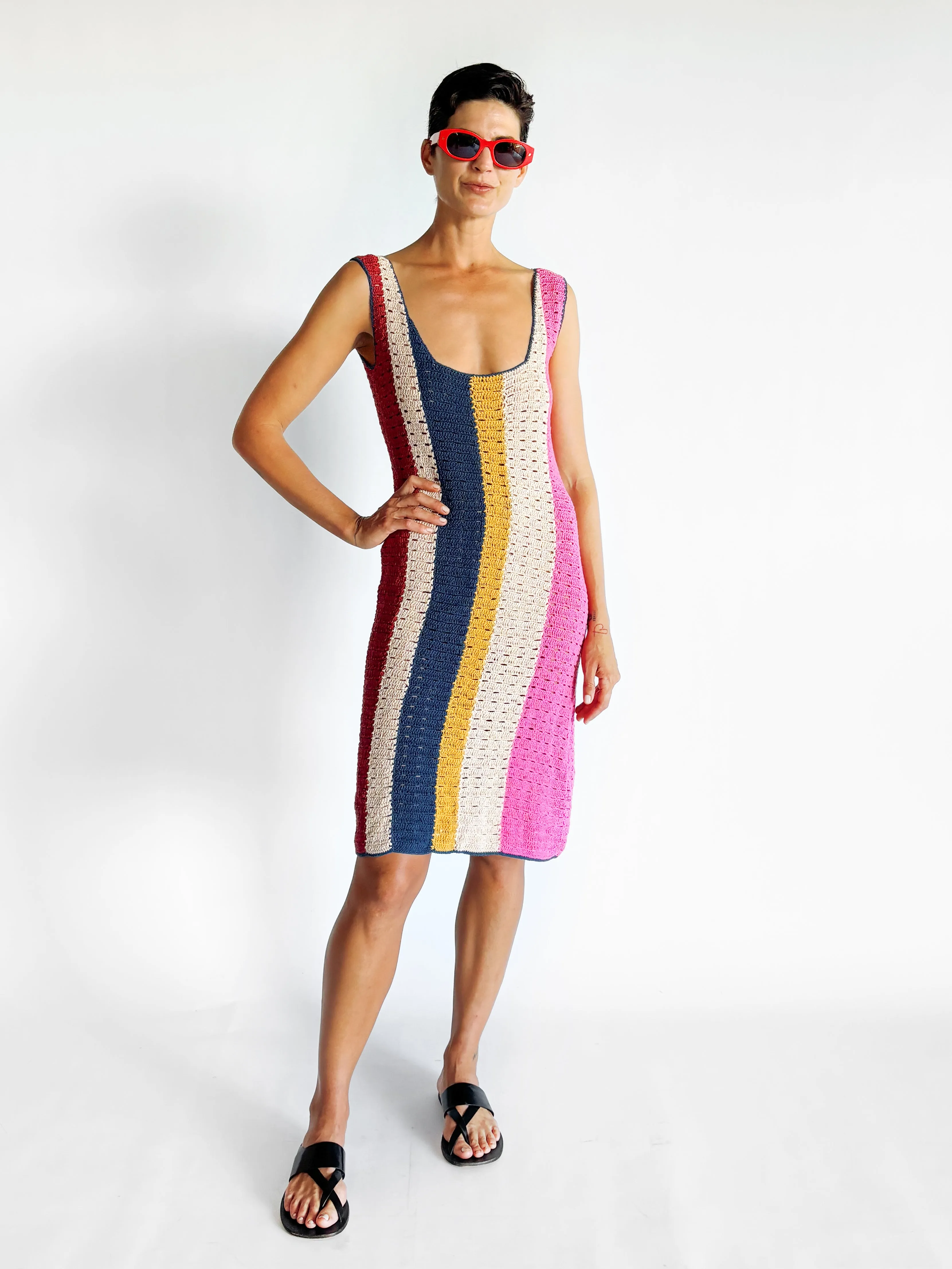 Robe mi-longue en crochet