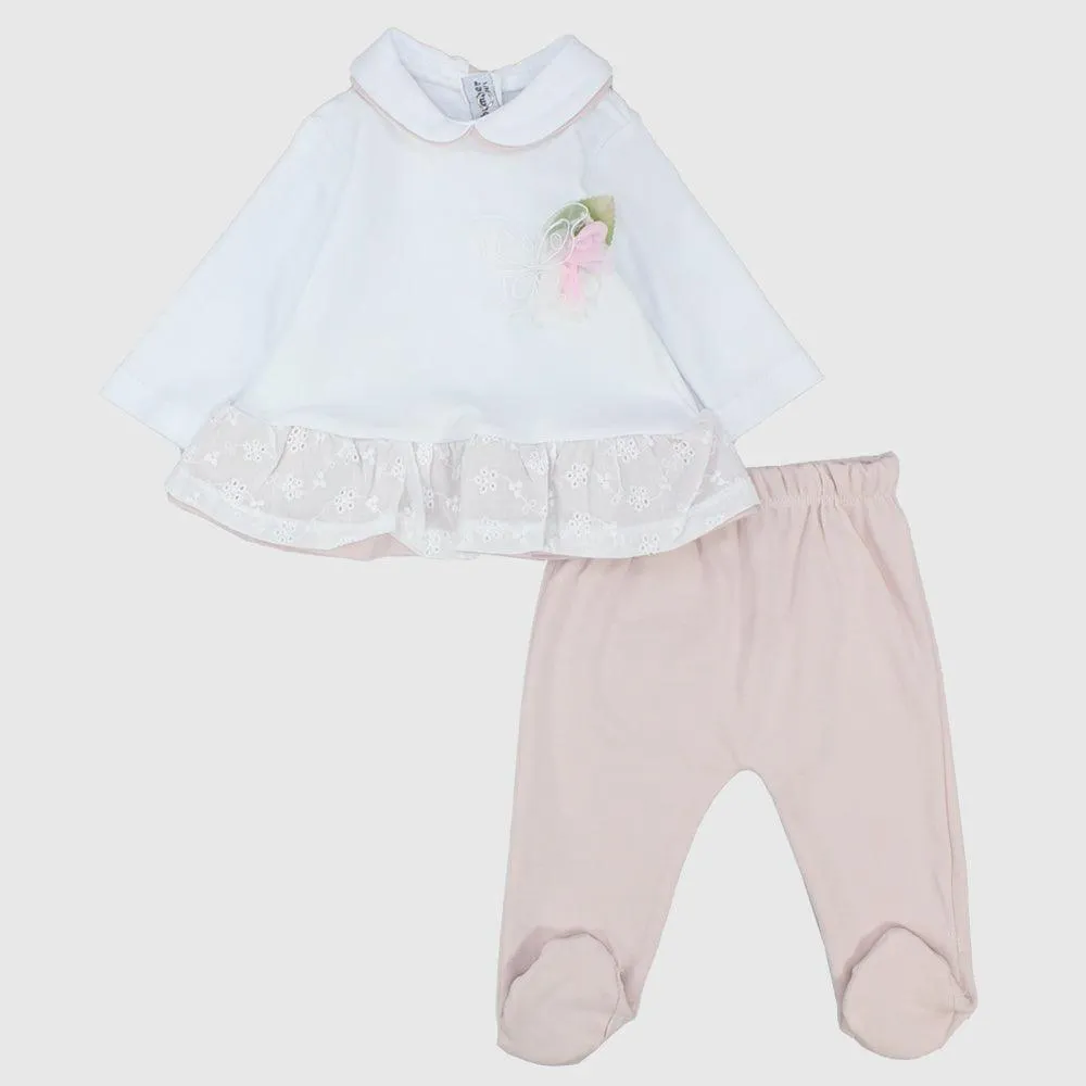 Pyjama Mignon à Manches Longues avec Fleurs
