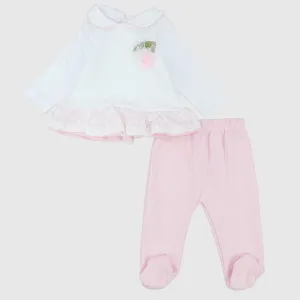 Pyjama Mignon à Manches Longues avec Fleurs