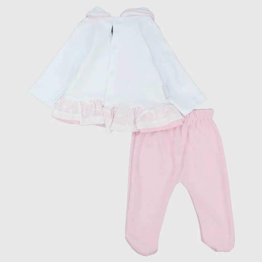 Pyjama Mignon à Manches Longues avec Fleurs