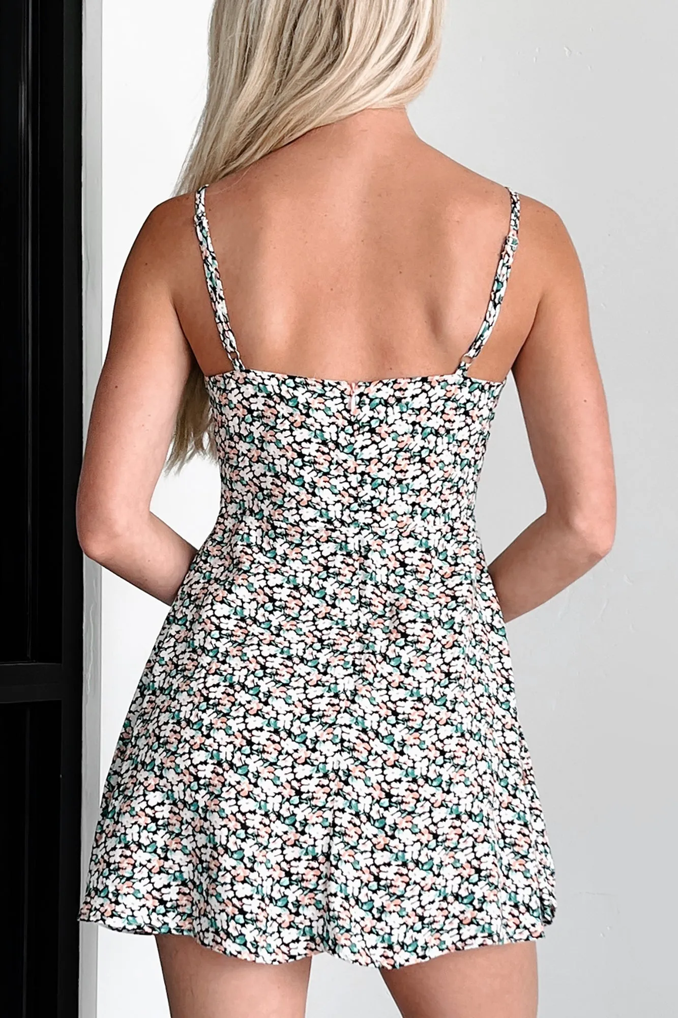 Robe Florale Mini Daisy Dreaming (Noir/Vert)