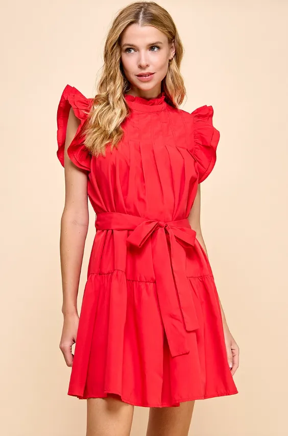 Robe mini à volants plissés Dalia