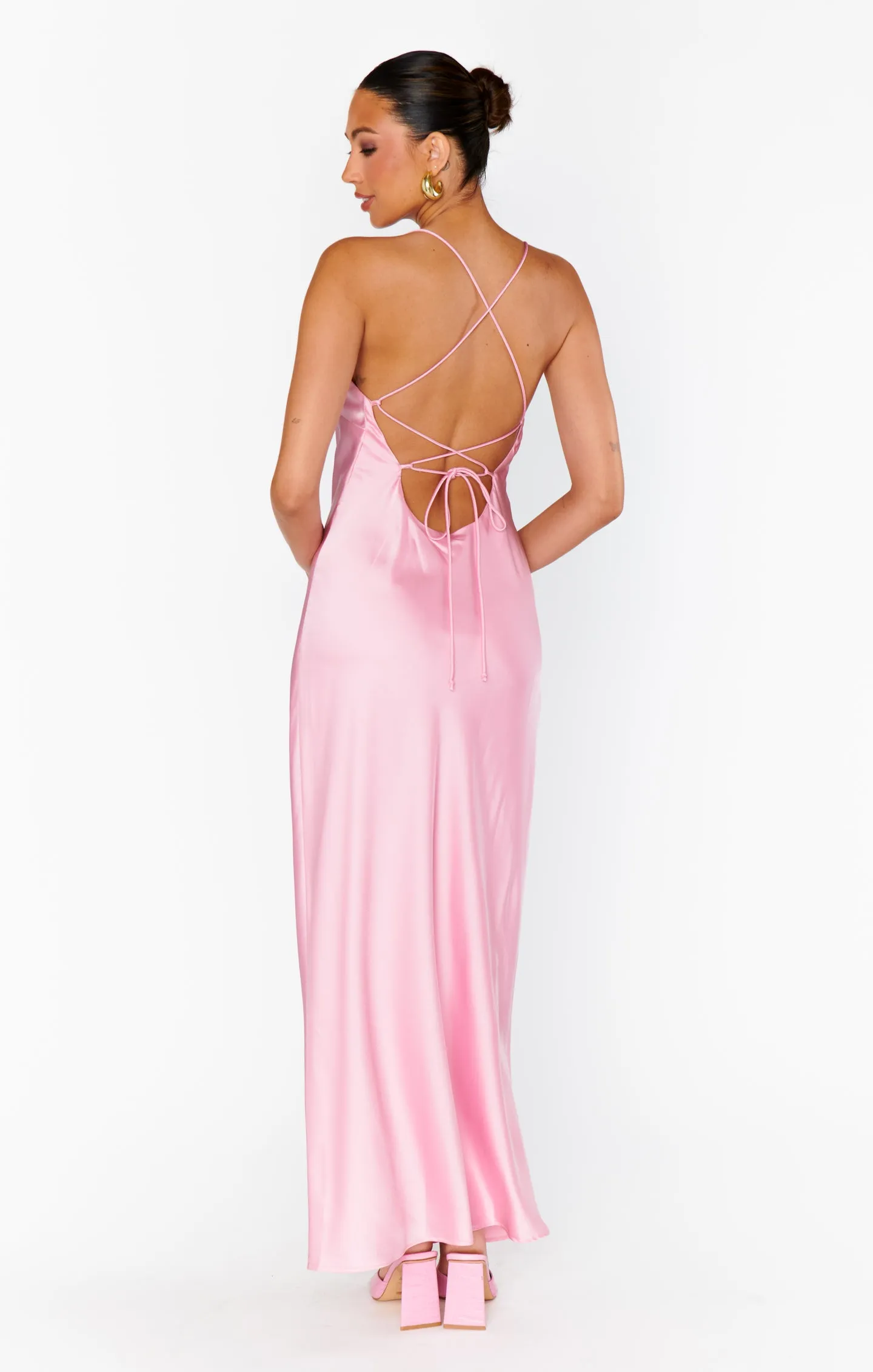 Robe coulissante Dani ~ Satin luxe rose clair
