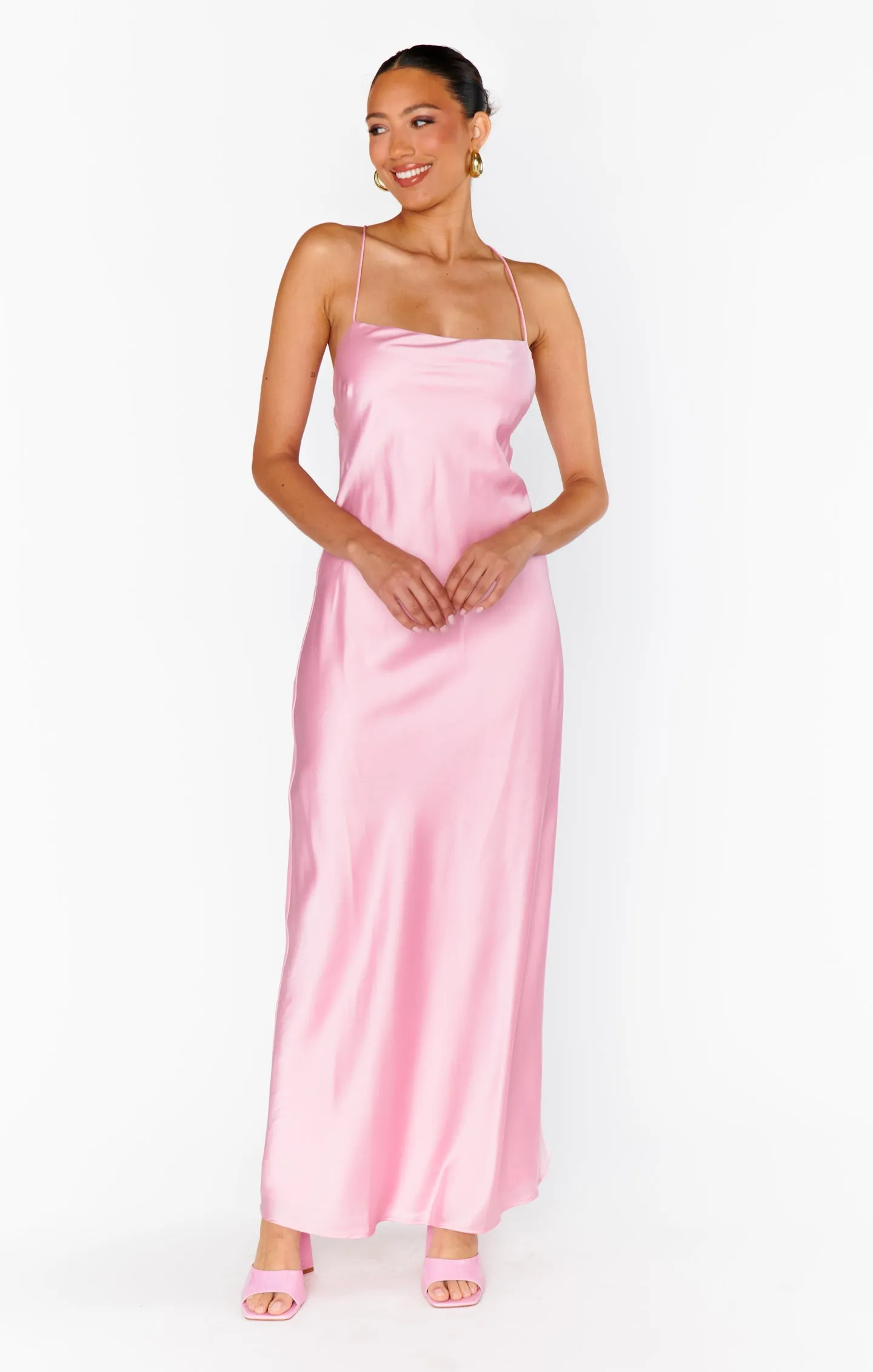 Robe coulissante Dani ~ Satin luxe rose clair