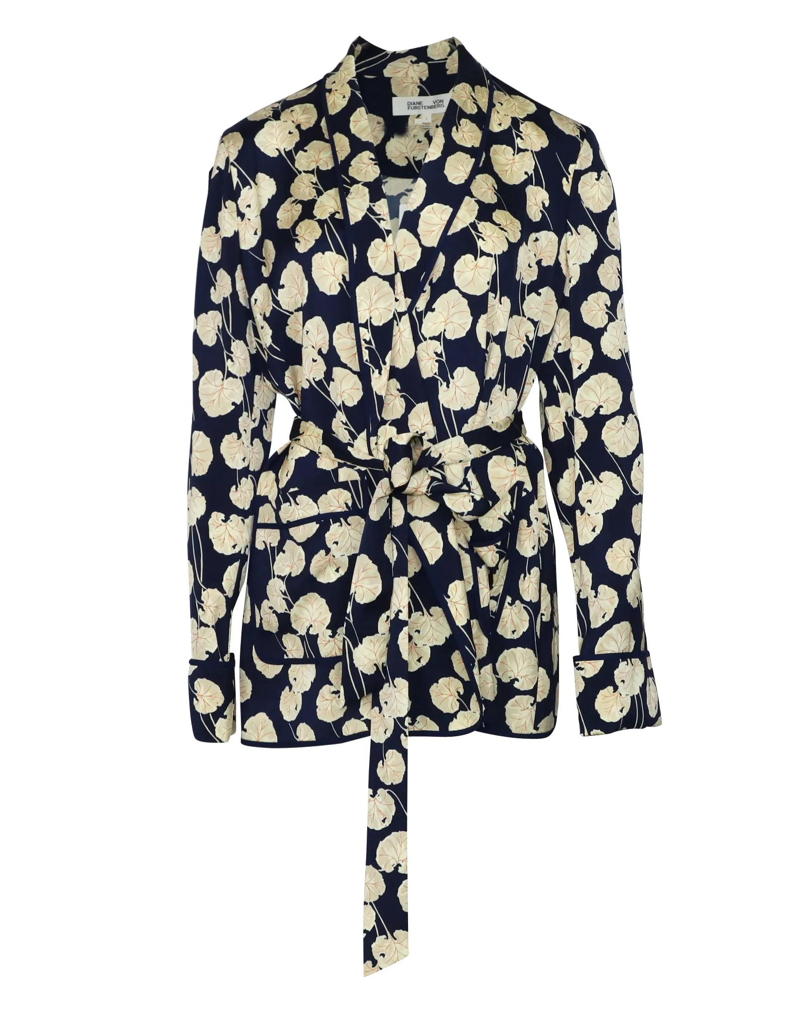 Veste Kimono Diane Von Furstenberg en Viscose Bleu Marine