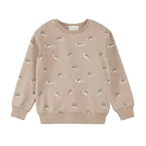 Imprimé fossile de dinosaure sur sweat à capuche taupe par miles the label.