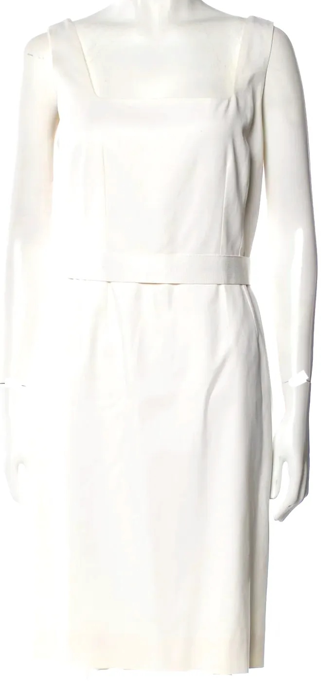 DOLCE & GABBANA Italie. Robe mini en viscose/coton couleur neutre