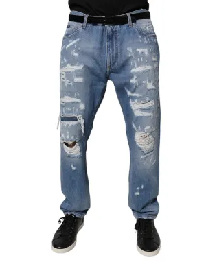 Dolce & Gabbana Jeans Homme Taille Droite en Coton Tatte