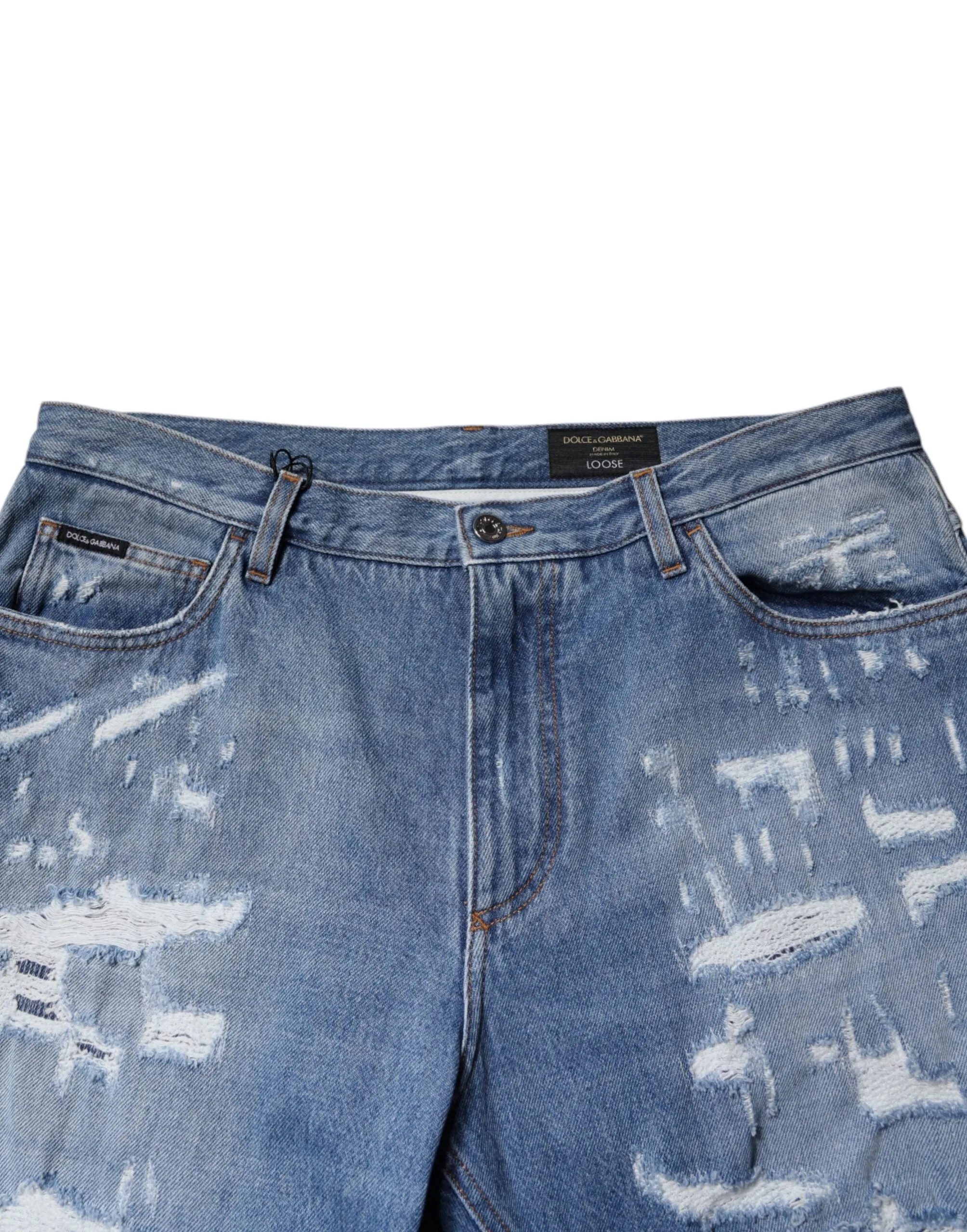 Dolce & Gabbana Jeans Homme Taille Droite en Coton Tatte
