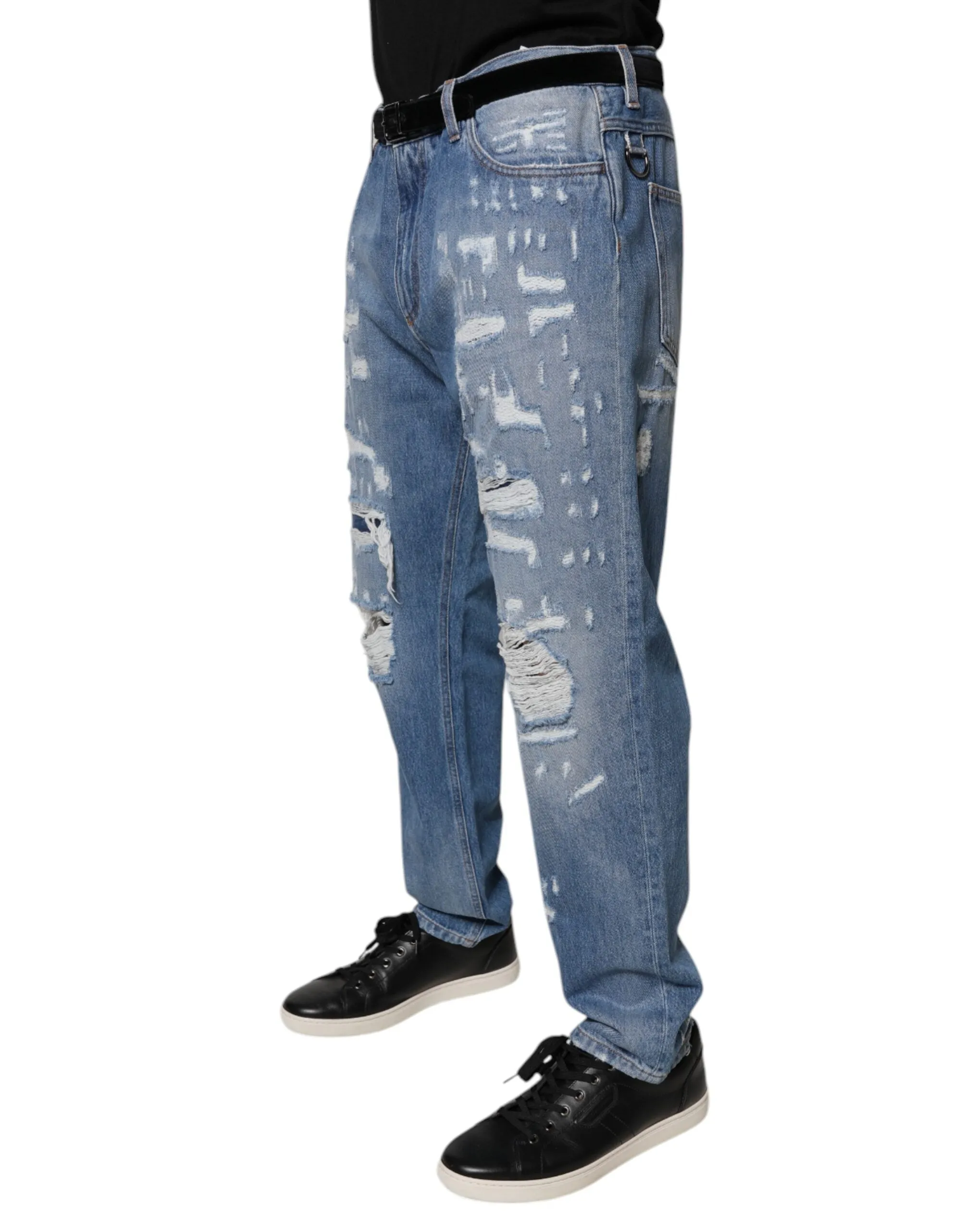 Dolce & Gabbana Jeans Homme Taille Droite en Coton Tatte